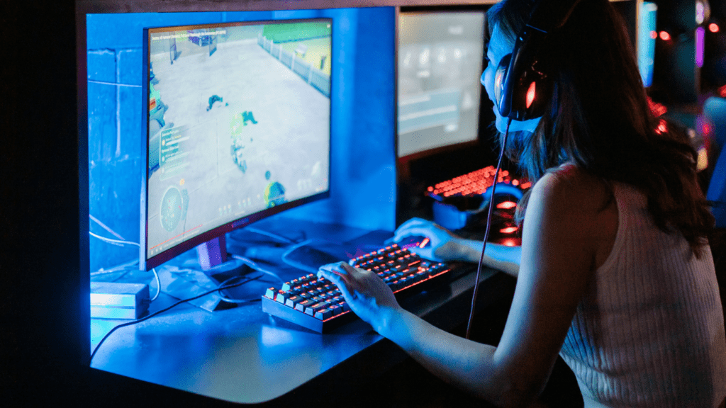 a person playing video game