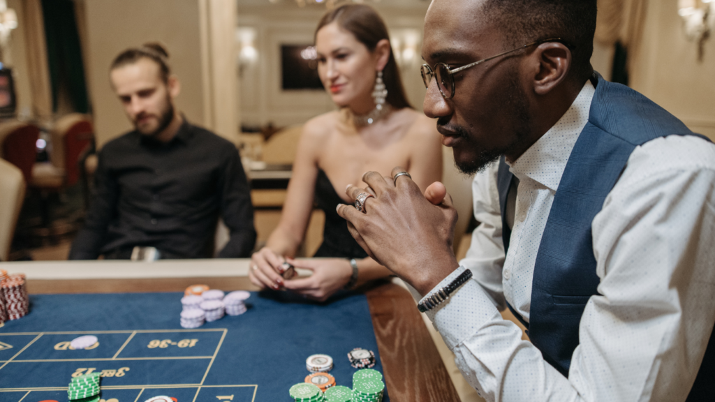 a person playing roulette at the casino