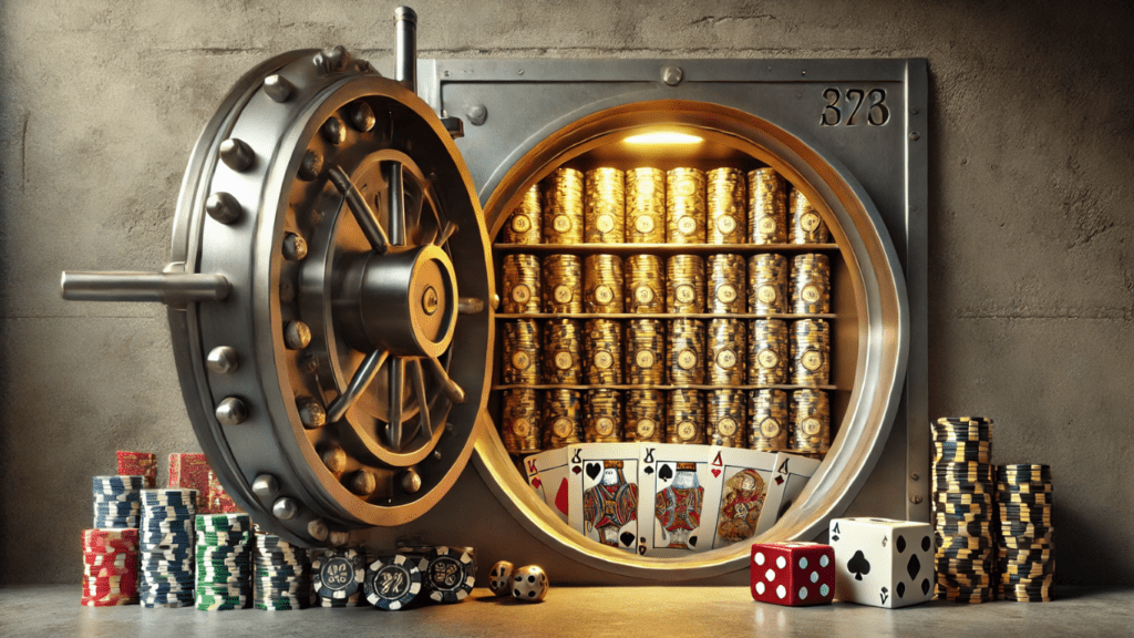 vault with chips and cards