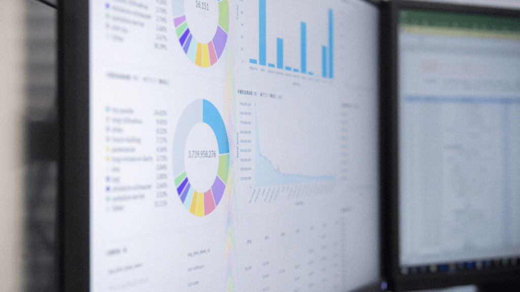 a graphs on a computer screen