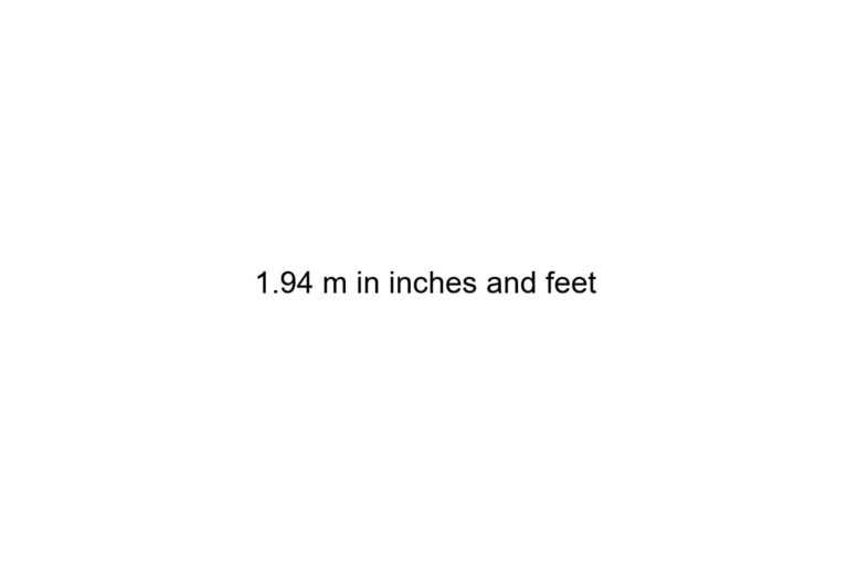 1 94 m in inches and feet